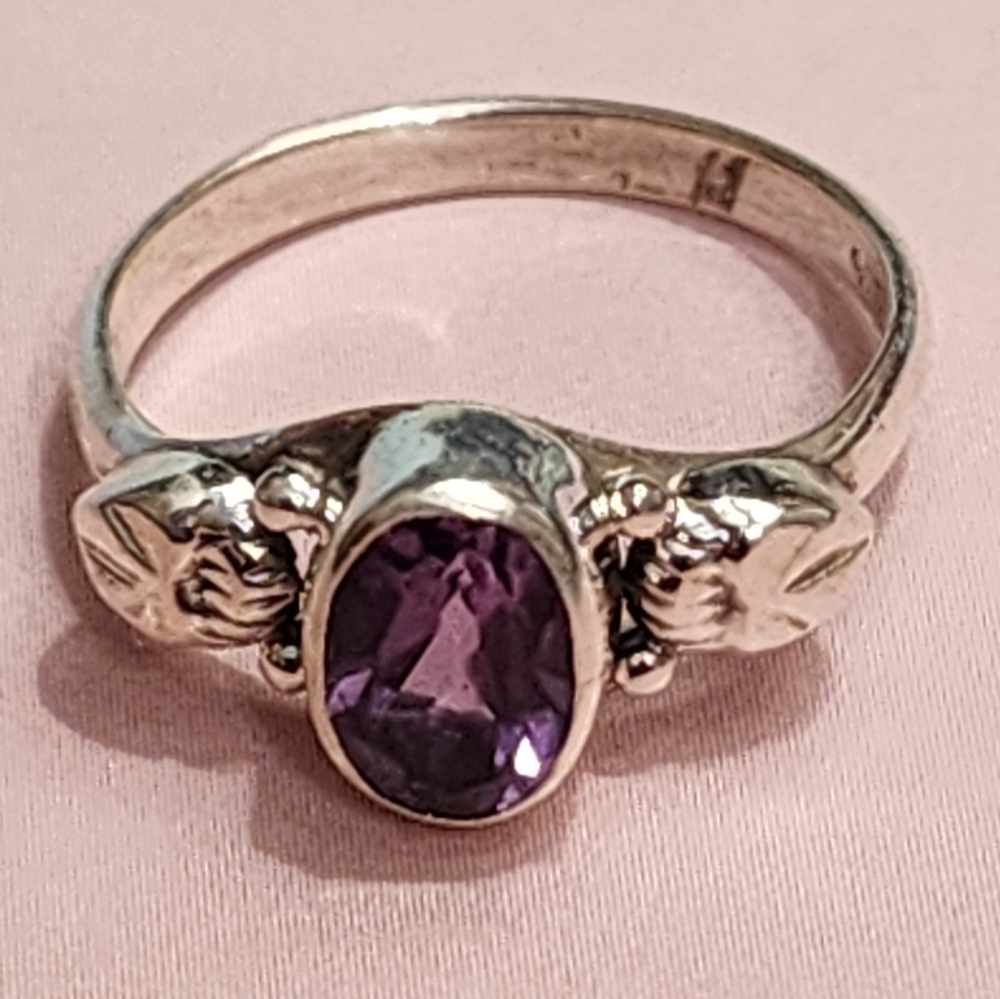 Amethyst and Sterling Silver Ring